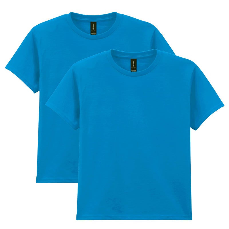 Gildan Unisex Child Youth Heavy Cotton T-shirt, Style G5000b, 2-pack, Sapphire, Small US - Image 1